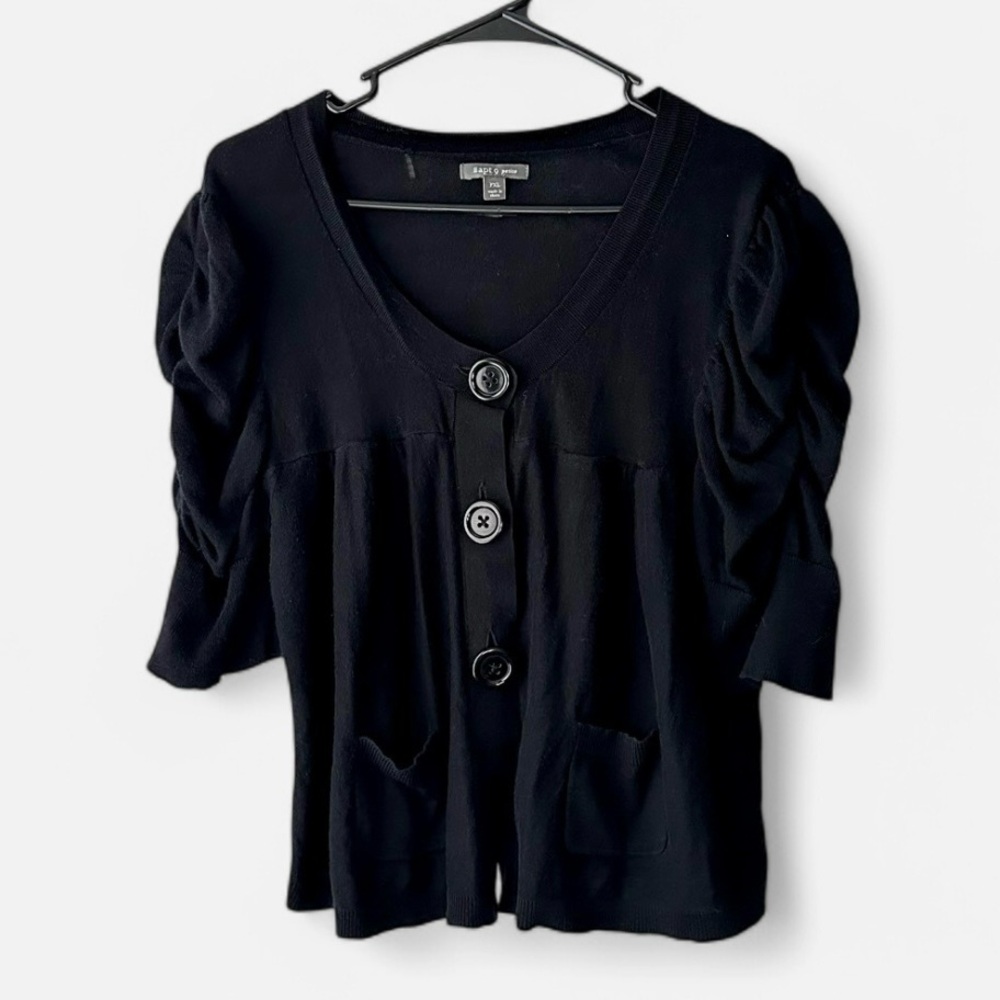 Nine West Cropped Black Cardigan